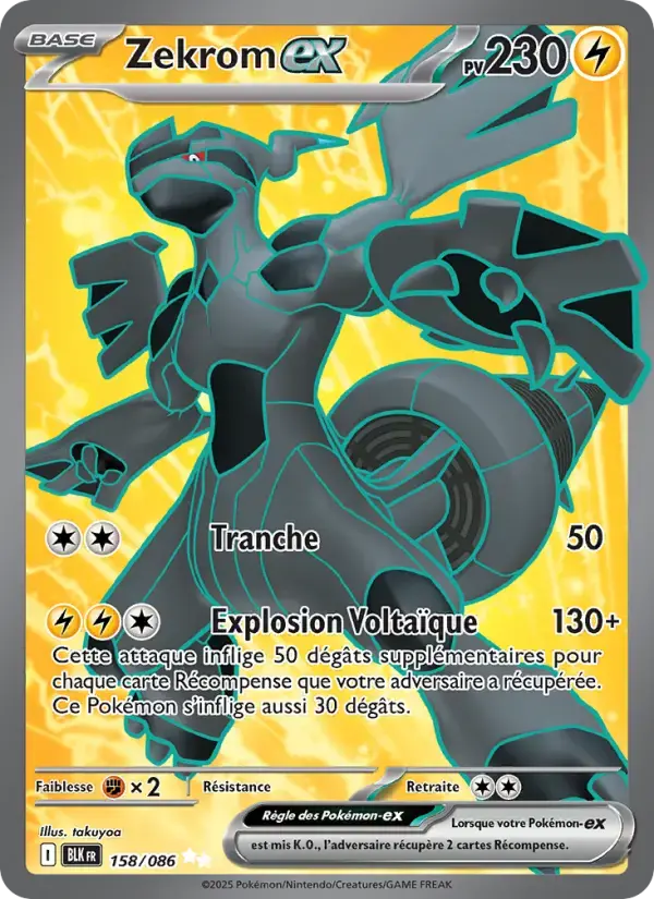 Carte Pokémon Zekrom-ex #158 — Foudre Noire