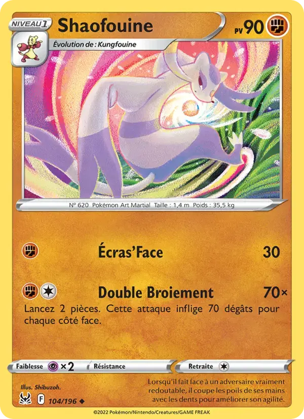 Carte Pokémon Shaofouine #104 — Origine Perdue