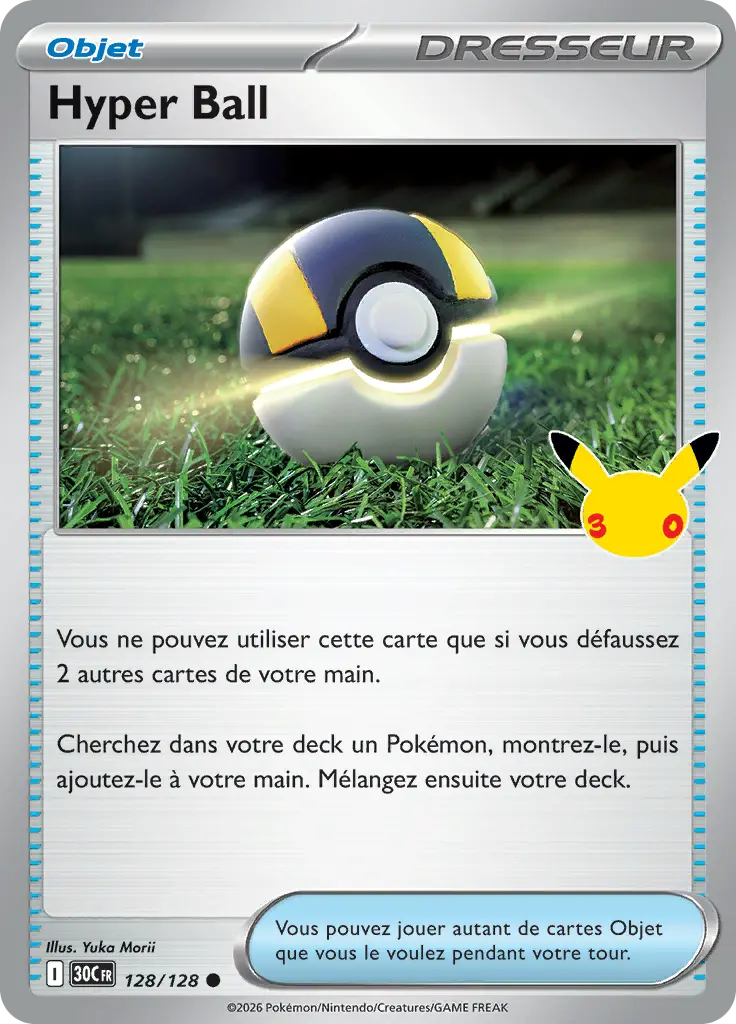 Carte Pokémon Hyper Ball #128 — 30ᵉ Anniversaire