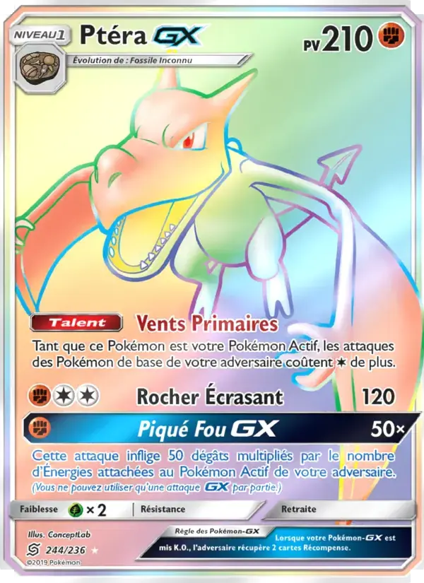 Carte Pokémon Ptéra GX #244 — Harmonie des Esprits