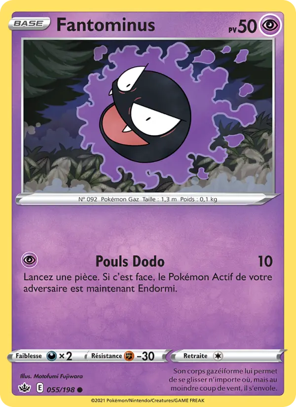 Carte Pokémon Fantominus #55 — Règne de Glace