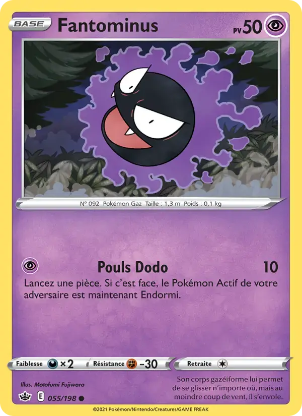 Carte Pokémon Fantominus #55 — Règne de Glace