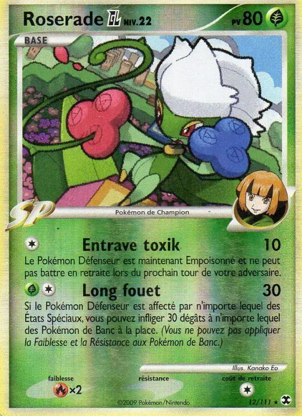Carte Pokémon Roserade  Niv. 22 #12 — Rivaux Émergeants