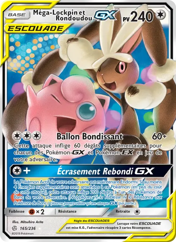 Carte Pokémon Méga-Lockpin et Rondoudou GX #165 — Éclipse Cosmique