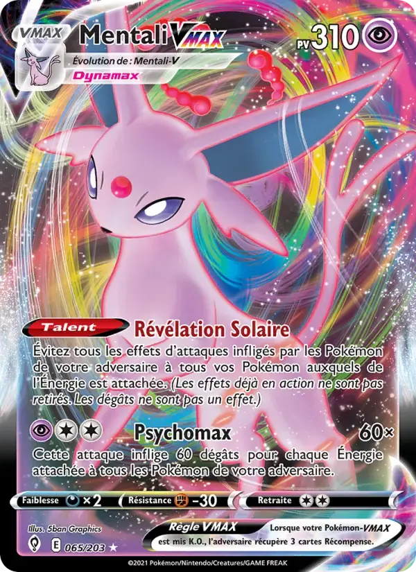 Carte Pokémon Mentali VMAX #65 — Évolution Céleste