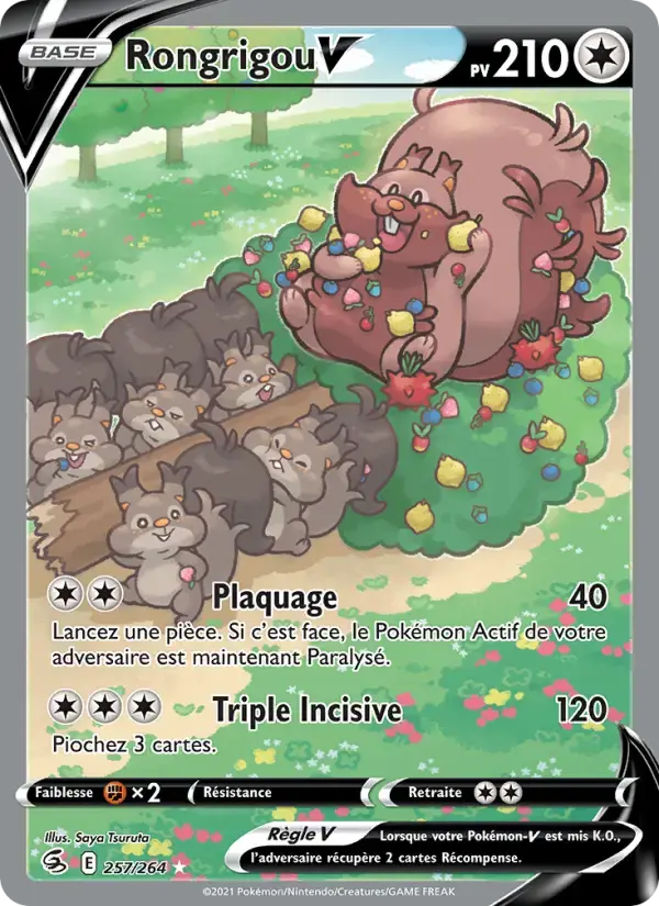 Carte Pokémon Rongrigou V #257 — Poing de Fusion