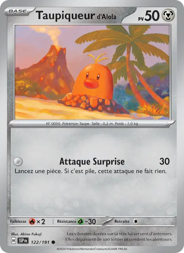 Carte Pokémon Taupiqueur d'Alola #122 — Étincelles Déferlantes