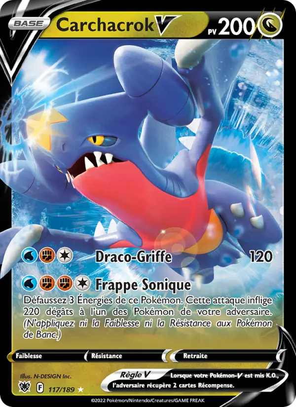 Carte Pokémon Carchacrok V #117 — Astres Radieux
