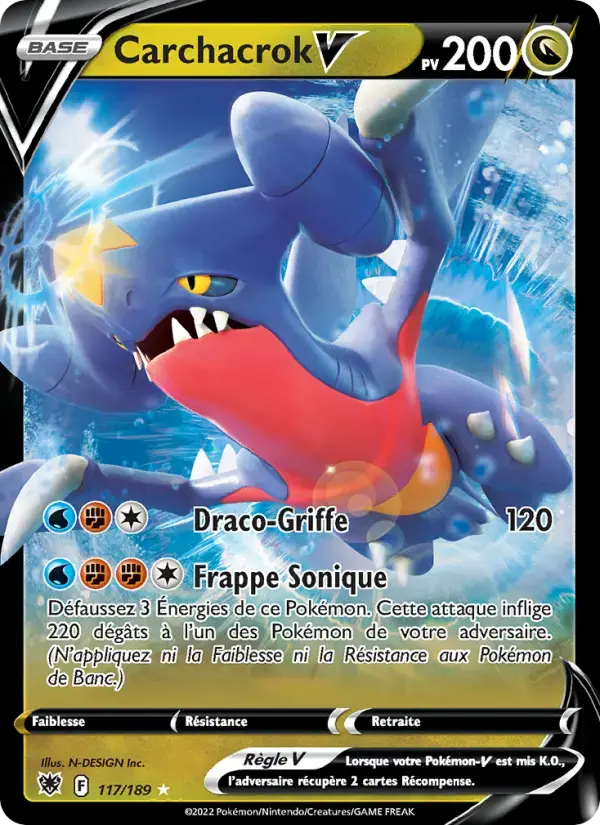 Carte Pokémon Carchacrok V #117 — Astres Radieux