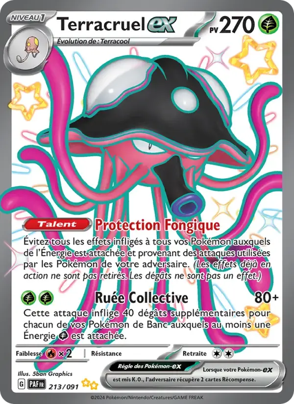 Carte Pokémon Terracruel-ex #213 — Destinées de Paldea