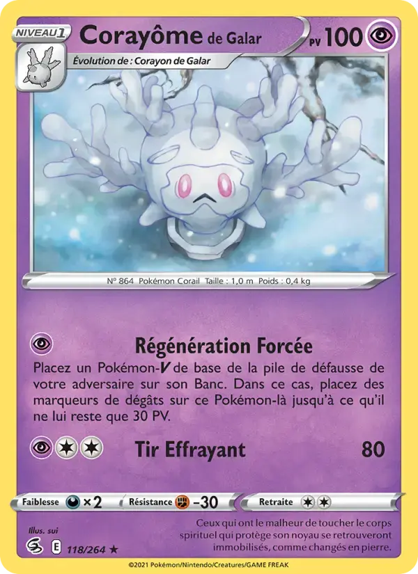 Carte Pokémon Corayôme de Galar #118 — Poing de Fusion