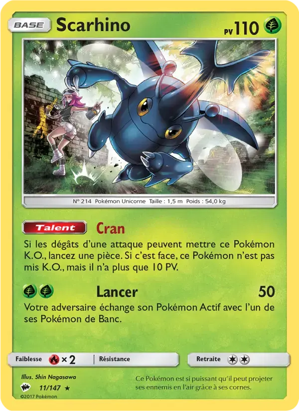 Carte Pokémon Scarhino #11 — Ombres Ardentes