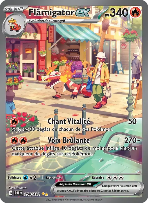 Carte Pokémon Flâmigator-ex #258 — Évolutions à Paldea