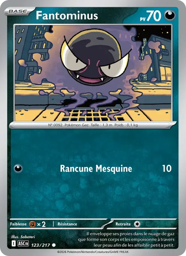 Carte Pokémon Fantominus #123 — Héros Transcendants