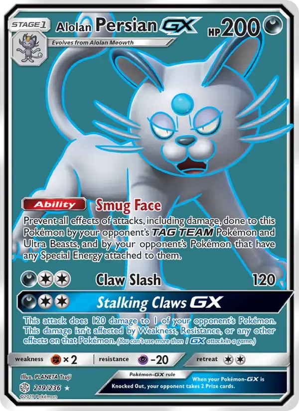Alolan Persian GX #219 — Cosmic Eclipse