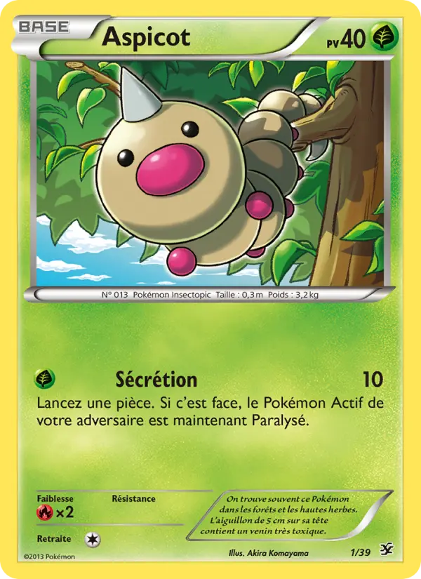 Carte Pokémon Aspicot #1 — Bienvenue à Kalos