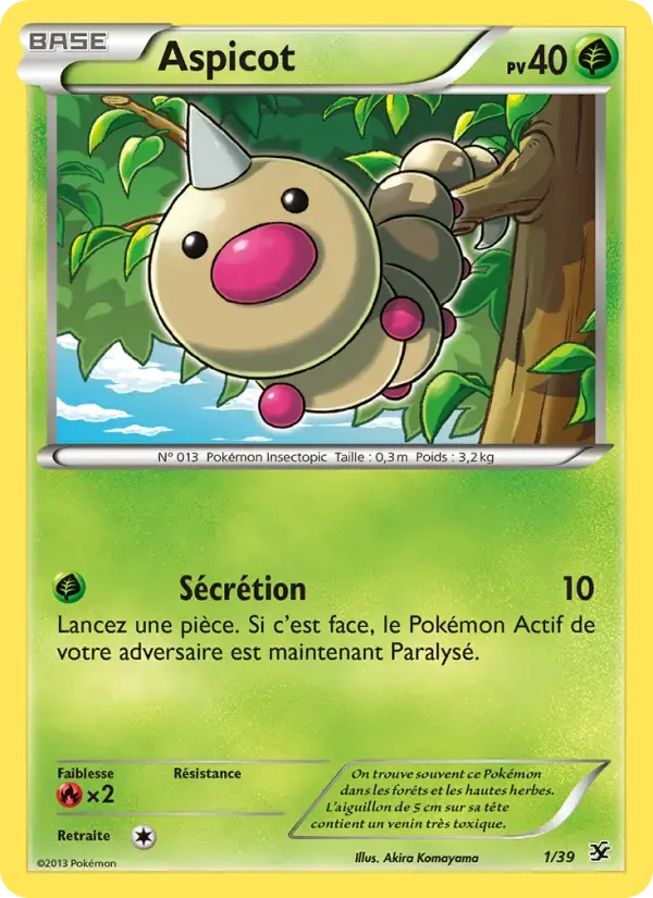 Carte Pokémon Aspicot #1 — Bienvenue à Kalos