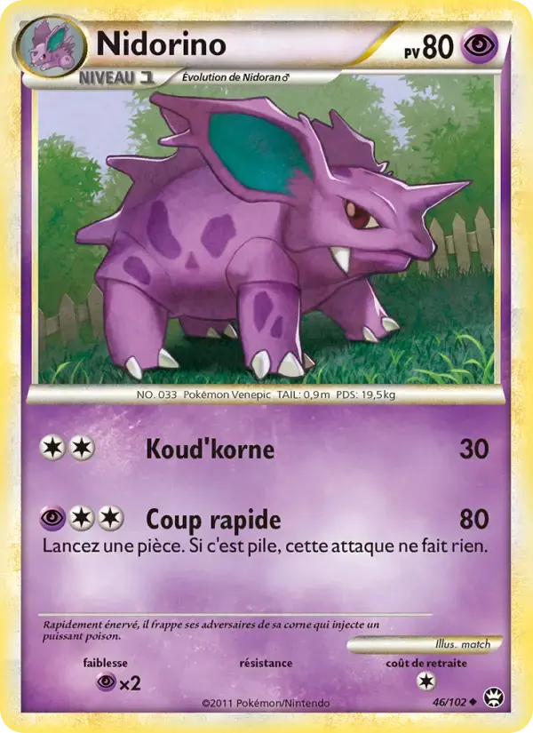 Carte Pokémon Nidorino #46 — Triomphe