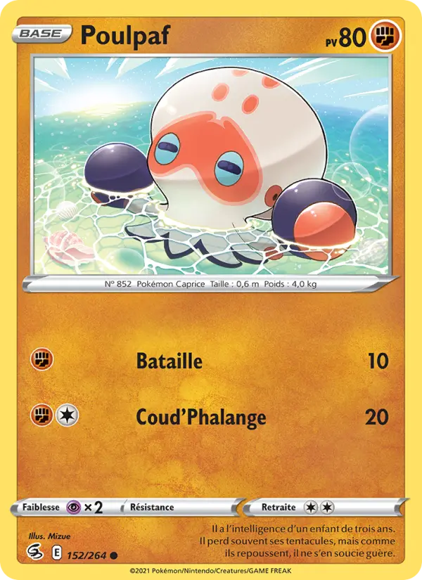 Carte Pokémon Poulpaf #152 — Poing de Fusion
