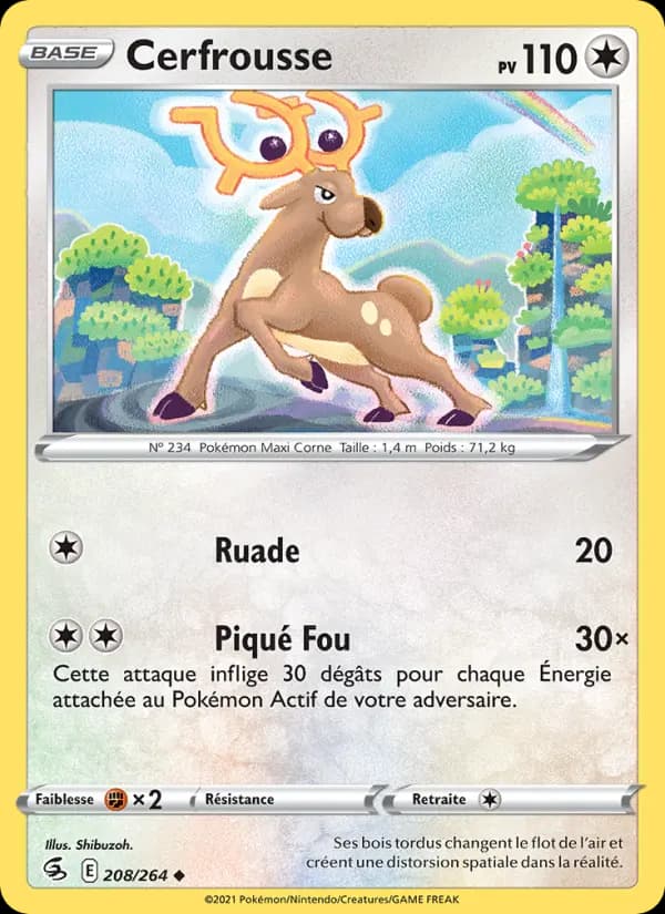 Carte Pokémon Cerfrousse #208 — Poing de Fusion