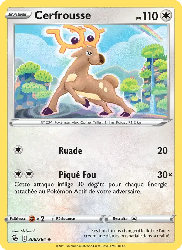 Carte Pokémon Cerfrousse #208 — Poing de Fusion