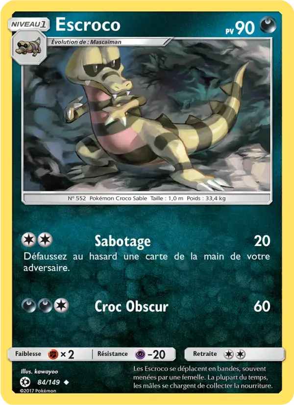 Carte Pokémon Escroco #84 — Soleil et Lune
