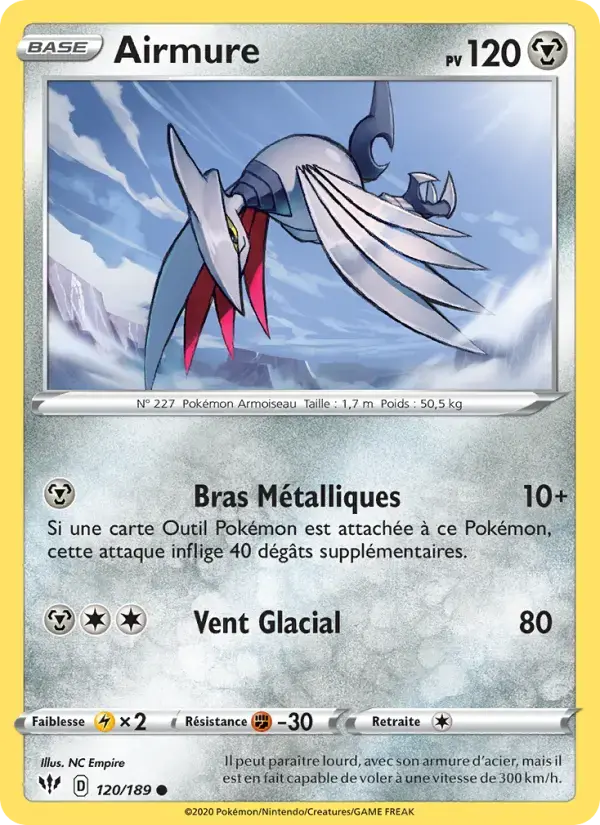 Carte Pokémon Airmure #120 — Ténèbres Embrasées