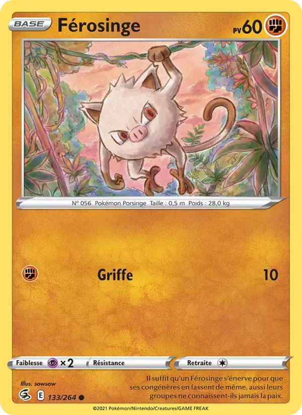 Carte Pokémon Férosinge #133 — Poing de Fusion