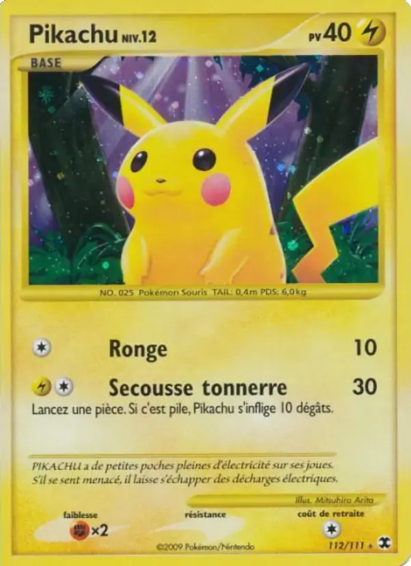 Carte Pokémon Pikachu Niv. 12 #112 — Rivaux Émergeants