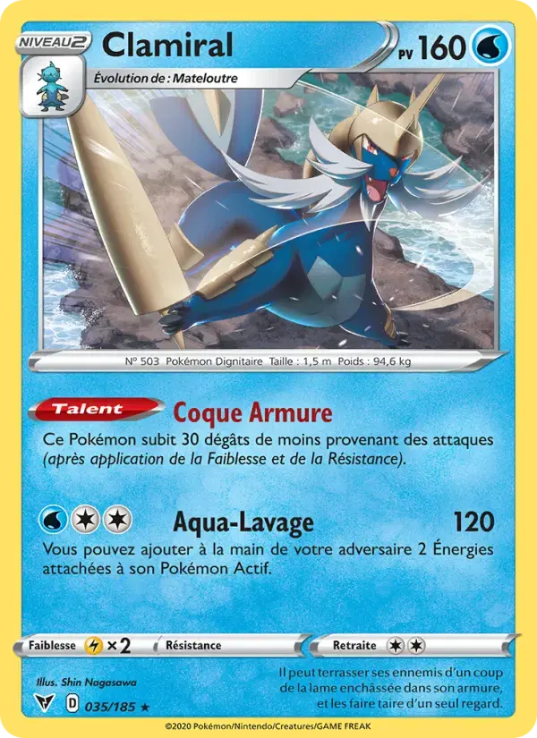 Carte Pokémon Clamiral #35 — Voltage Éclatant