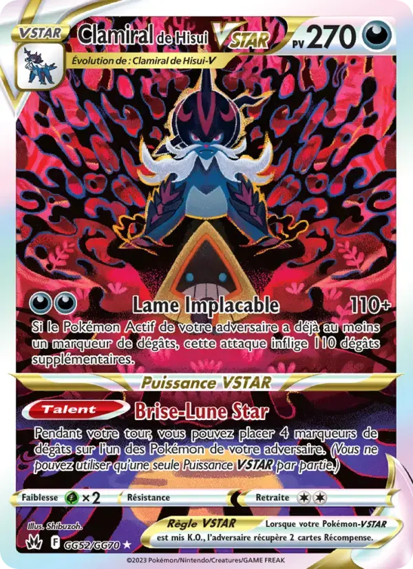 Carte Pokémon Clamiral de Hisui VSTAR #GG52 — Zénith Suprême