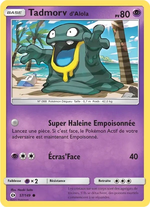 Carte Pokémon Tadmorv d’Alola #57 — Soleil et Lune