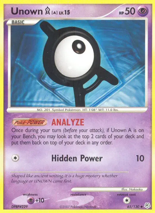 Unown A #65 — Diamond & Pearl