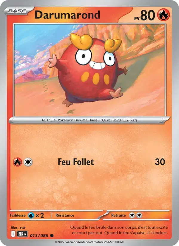 Carte Pokémon Darumarond #013 — Foudre Noire