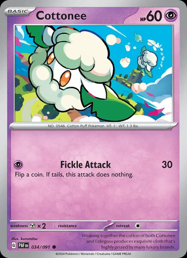 Cottonee #034 — Paldean Fates