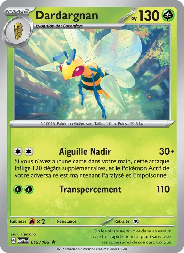 Carte Pokémon Dardargnan #015 — Pokémon 151