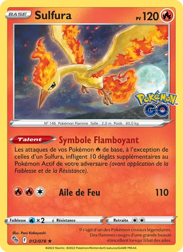 Carte Pokémon Sulfura #012 — Pokémon GO