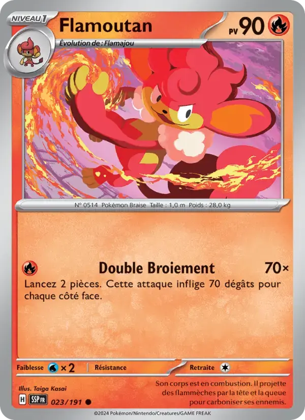 Carte Pokémon Flamoutan #023 — Étincelles Déferlantes
