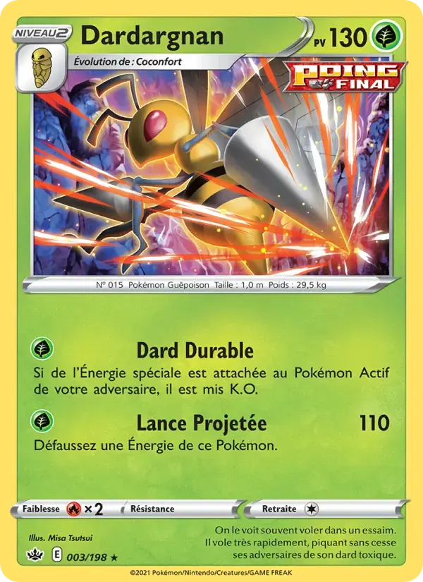 Carte Pokémon Dardargnan #3 — Règne de Glace