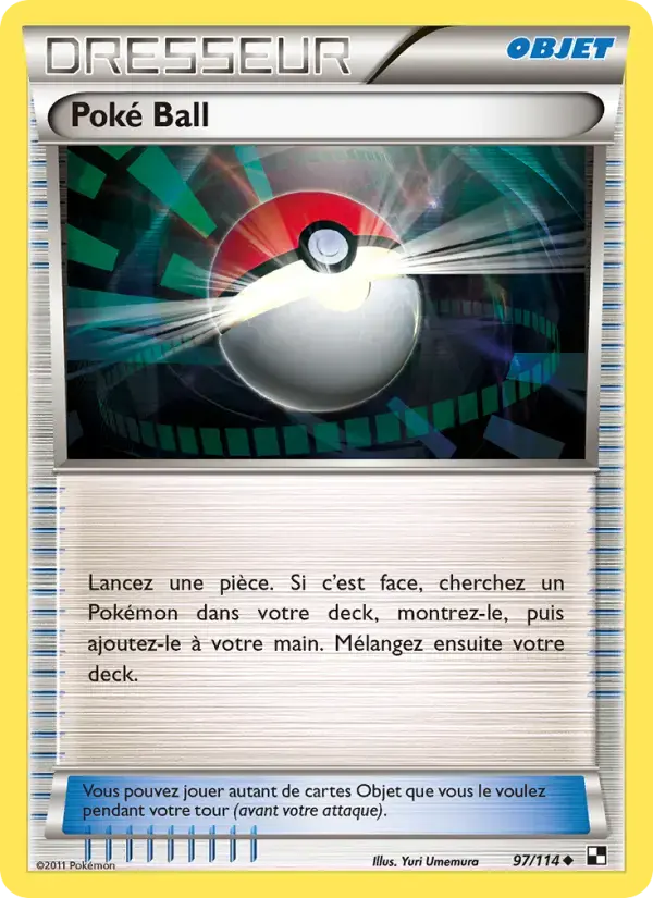 Carte Pokémon Poké Ball #97 — Noir et Blanc