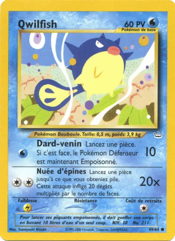 Carte Pokémon Qwilfish #49 — Neo Revelation