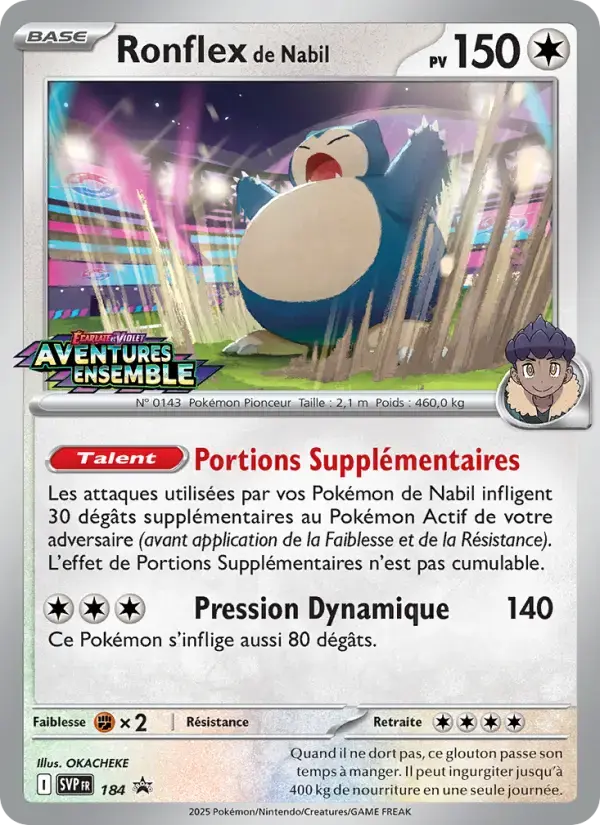 Carte Pokémon Ronflex de Nabil #184 — Promos Écarlate et Violet