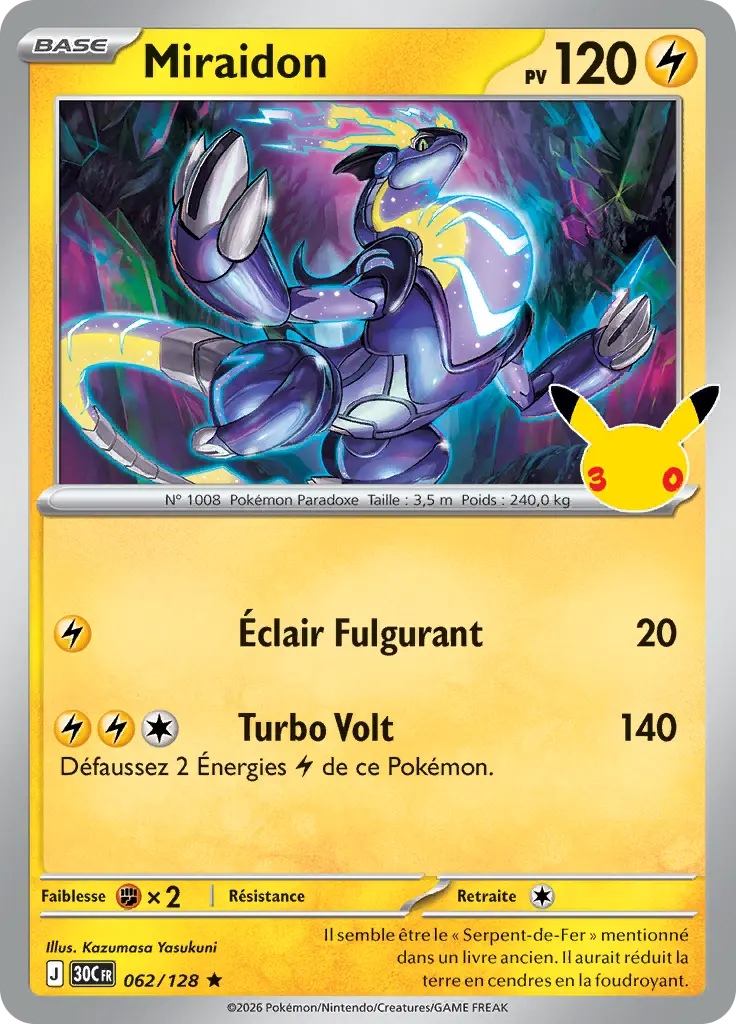 Carte Pokémon Miraidon #062 — 30ᵉ Anniversaire