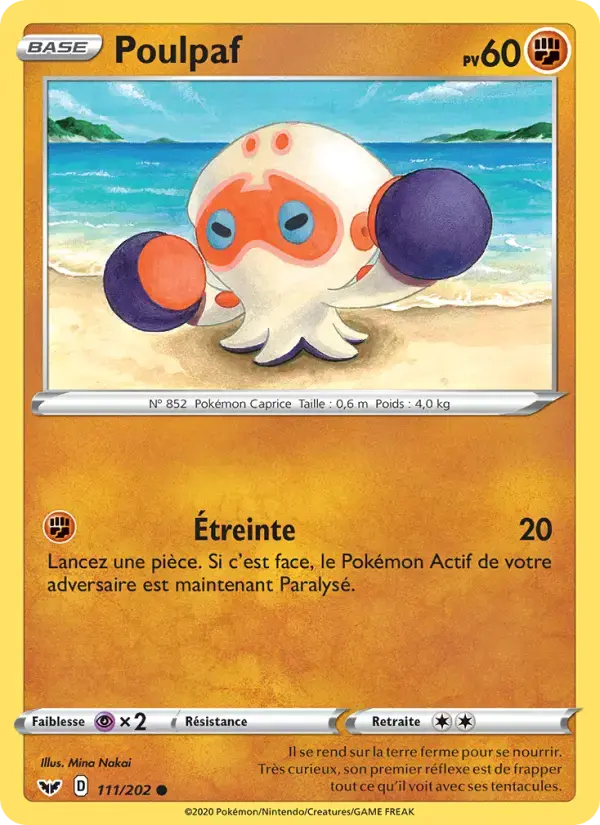 Carte Pokémon Poulpaf #111 — Épée et Bouclier
