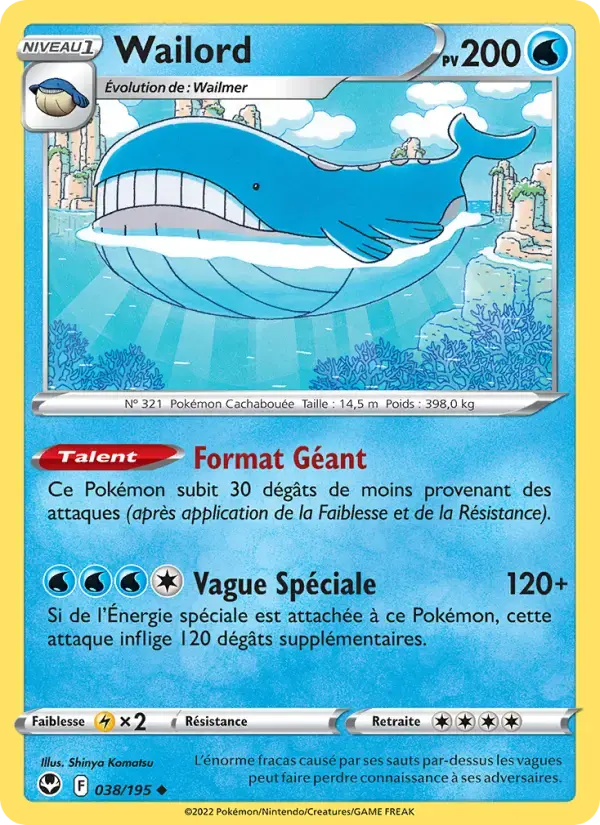 Carte Pokémon Wailord #038 — Tempête Argentée