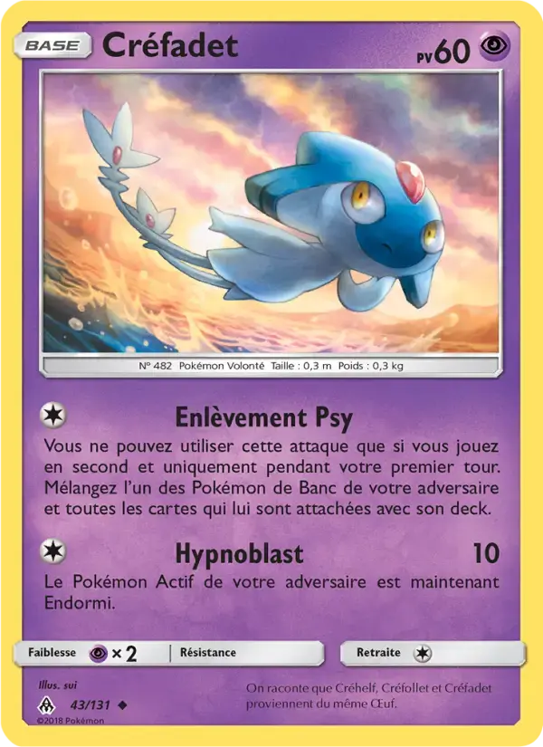 Carte Pokémon Créfadet #43 — Lumière Interdite