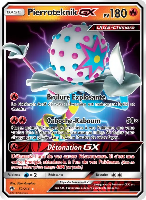 Carte Pokémon Pierroteknik GX #52 — Tonnerre Perdu