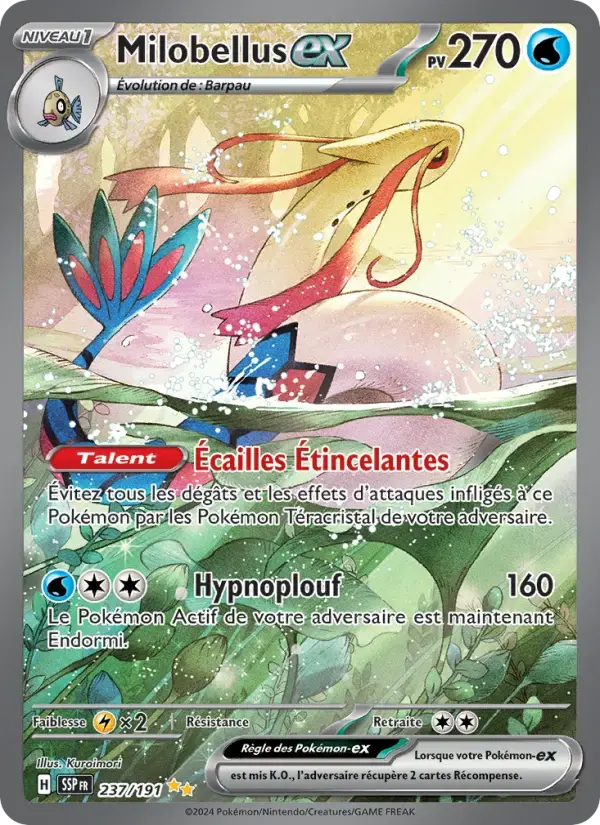 Carte Pokémon Milobellus-ex #237 — Étincelles Déferlantes