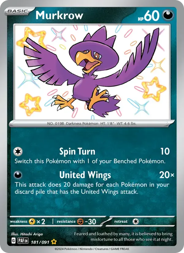 Murkrow #181 — Paldean Fates