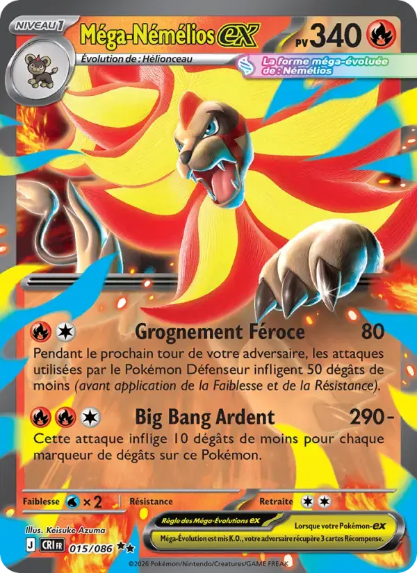 Carte Pokémon Méga-Némélios-ex #015 — Chaos Ascendant